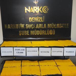 Denizlide otomobilde 128 bin kullanımlık sentetik uyuşturucu ele geçirildi