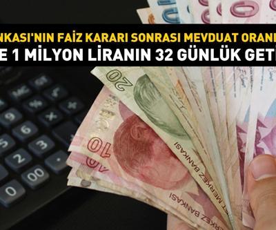 Merkez Bankasının faiz kararı sonrası mevduat oranları değişti İşte 1 milyon liranın 32 günlük getirisi