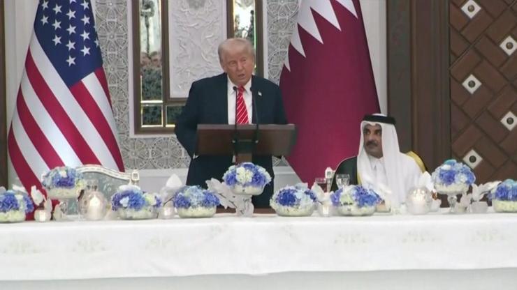 Trump Orta Doğu turu kapsamında Katarda Bölge için barış diliyorum
